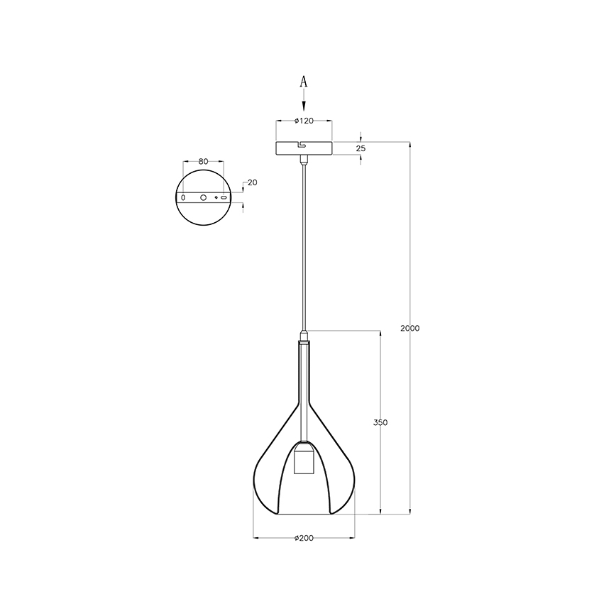 Fabas Luce 3481-40-126 - Hanglamp aan een koord LILA 1xE27/40W/230V grijs
