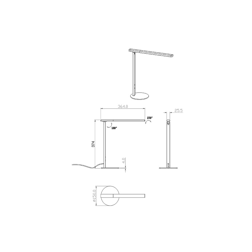 Fabas Luce 3550-30-101 - LED dimbare tafellamp IDEAL LED/10W/230V 3000-6000K zwart