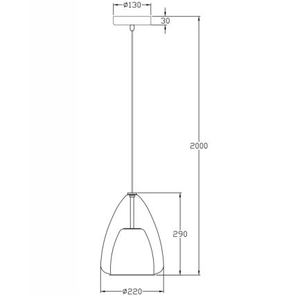 Fabas Luce 3673-40-125 - Hanglamp aan een koord BRITTON 1xE27/40W/230V goud