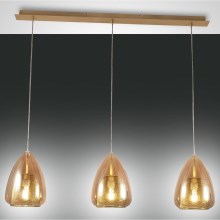 Fabas Luce 3673-48-125 - Hanglamp aan een koord BRITTON 3xE27/40W/230V goud