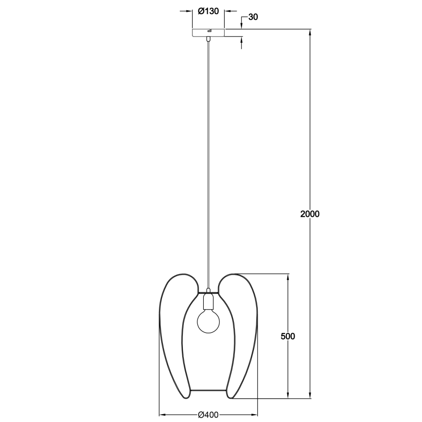 Fabas Luce 3677-45-102 - Hanglamp aan een koord CAMP 1xE27/40W/230V wit