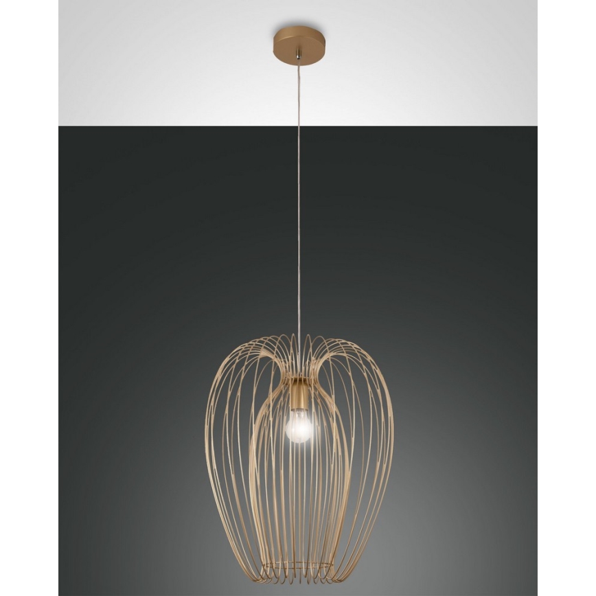 Fabas Luce 3677-45-225 - Hanglamp aan een koord CAMP 1xE27/40W/230V gouden