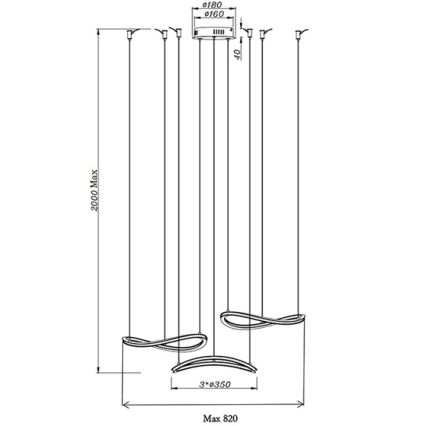 Fabas Luce 3711-47-102 - LED Hanglamp aan een koord TIRRENO LED/50W/230V