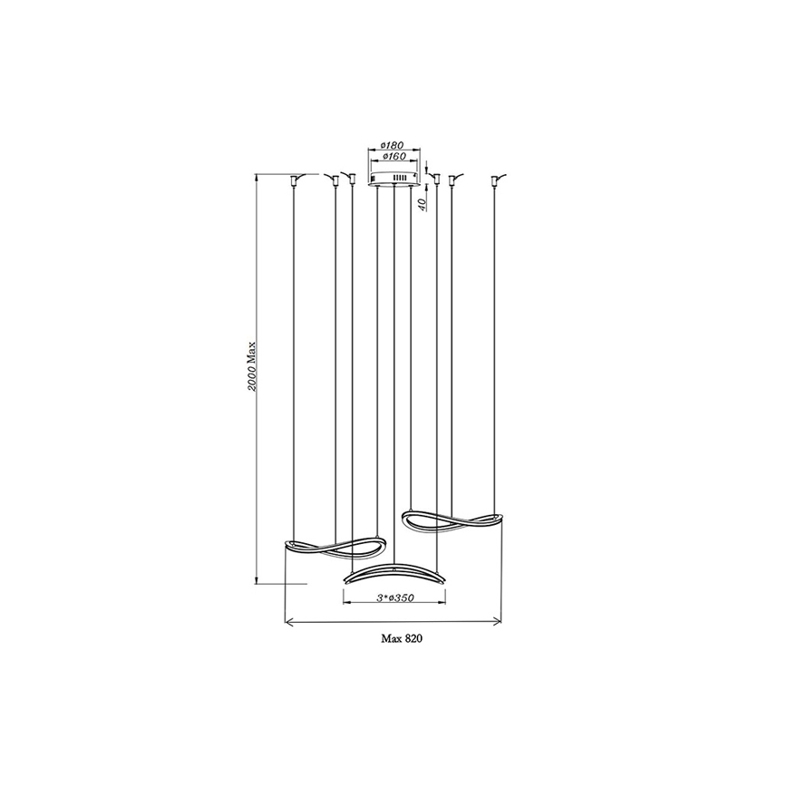 Fabas Luce 3711-47-102 - LED Hanglamp aan een koord TIRRENO LED/50W/230V