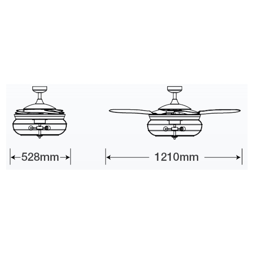 FANAWAY 212920 - LED-plafondventilator INDUSTRI 3xE27/4W/230V zwart + afstandsbediening