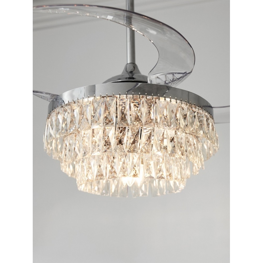 FANAWAY 212923 - LED-plafondventilator VEIL 6xE14/4,5W/230V glanzend chroom + afstandsbediening