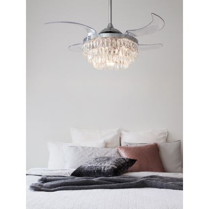FANAWAY 212923 - LED-plafondventilator VEIL 6xE14/4,5W/230V glanzend chroom + afstandsbediening