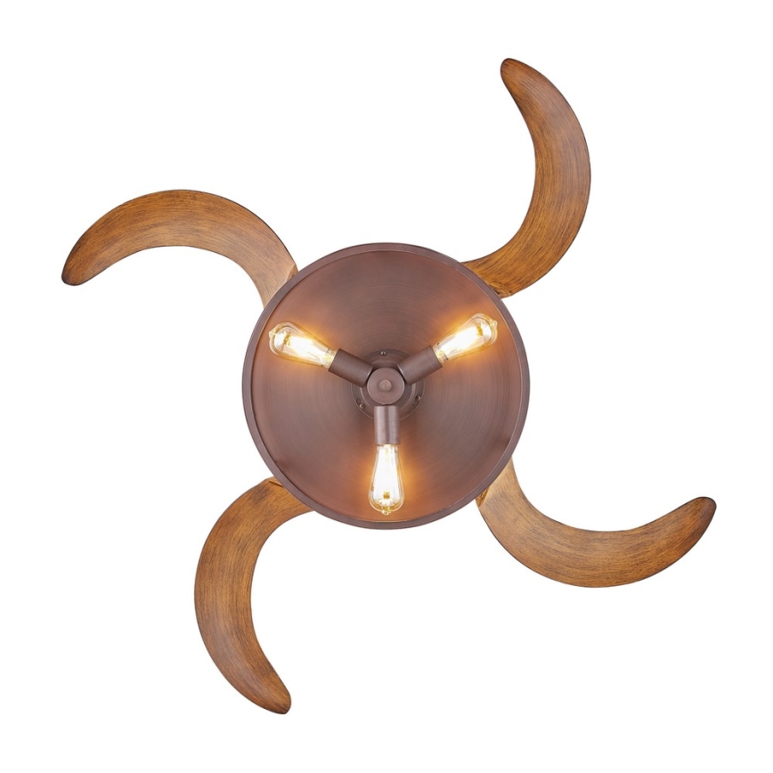 FANAWAY 212925 - LED Plafondventilator CLASSIC 3xE27/4W/230V bruin + afstandsbediening