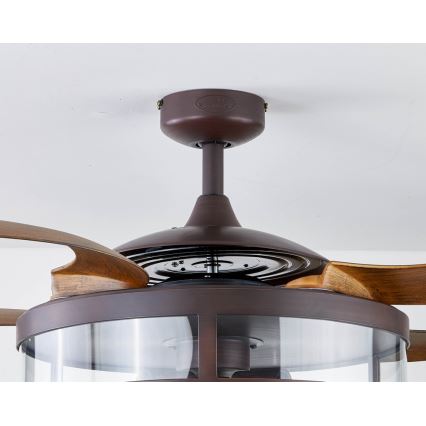 FANAWAY 212925 - LED Plafondventilator CLASSIC 3xE27/4W/230V bruin + afstandsbediening
