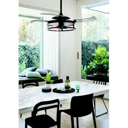 FANAWAY 212927 - LED-plafondventilator CLASSIC 3xE27/4W/230V zwart Ø 112 cm + afstandsbediening