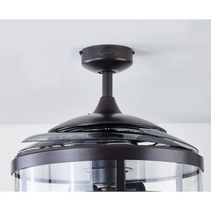 FANAWAY 212927 - LED-plafondventilator CLASSIC 3xE27/4W/230V zwart Ø 112 cm + afstandsbediening