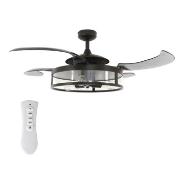 FANAWAY 212927 - LED-plafondventilator CLASSIC 3xE27/4W/230V zwart Ø 112 cm + afstandsbediening