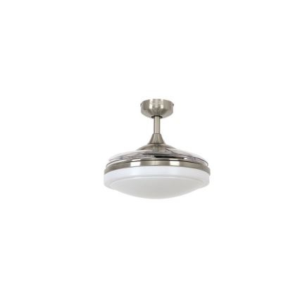 FANAWAY 212982 - Plafondventilator EVORA 2xE27/20W/230V glanzend chroom + afstandsbediening