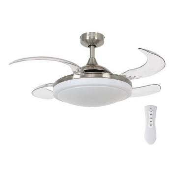 FANAWAY 212982 - Plafondventilator EVORA 2xE27/20W/230V glanzend chroom + afstandsbediening