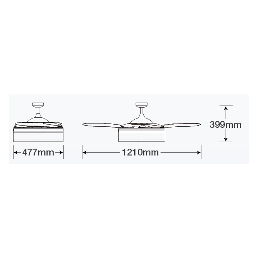 FANAWAY 511030 - LED-plafondventilator FRASER 3xE27/20W/230V wit + afstandsbediening