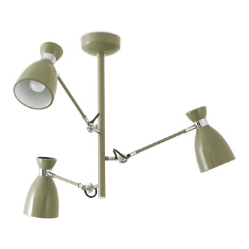 FARO 20007 - Hanglamp met vaste pendel RETRO 3xE14/20W/230V groen