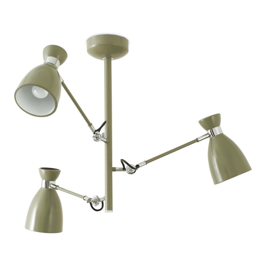 FARO 20007 - Hanglamp met vaste pendel RETRO 3xE14/20W/230V groen