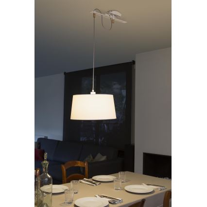 FARO 28394 - Hanglamp aan koord FUSTA 1xE27/20W/230V wit