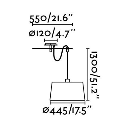 FARO 28394 - Hanglamp aan koord FUSTA 1xE27/20W/230V wit