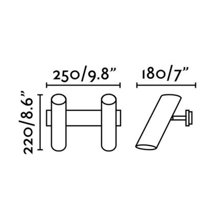 FARO 29876 - Zwarte Wandspot LINK 2x GU10 / 11W / 230V