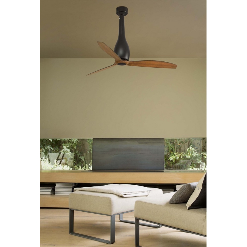 FARO 32004 - Plafondventilator ETERFAN zwart/bruin Ø 128 cm + afstandsbediening