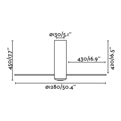 FARO 32034 - Plafondventilator TUBE FAN wit/transparant