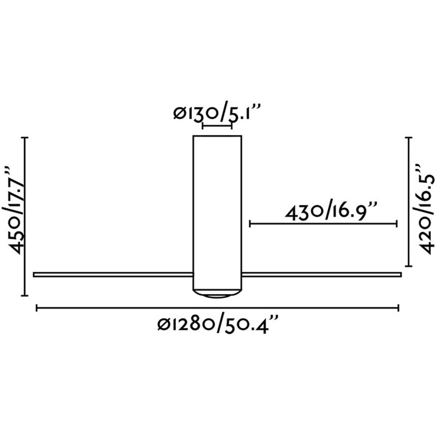 FARO 32035 - Plafondventilator TUBE FAN zwart/doorzichtig + afstandsbediening