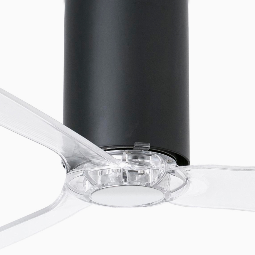FARO 32041WP - Plafondventilator MINI TUBE FAN M zwart/doorzichtig diameter 128 cm SMART + afstandsbediening