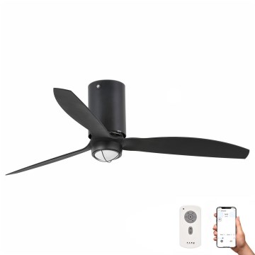 FARO 32043WP-10 - LED Plafondventilator MINI TUBE FAN M LED/16W/230V zwart Ø 128 cm SMART + afstandsbediening