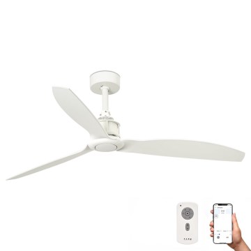 FARO 32101WP - Plafondventilator JUST FAN wit d. 128 cm SMART + afstandsbediening