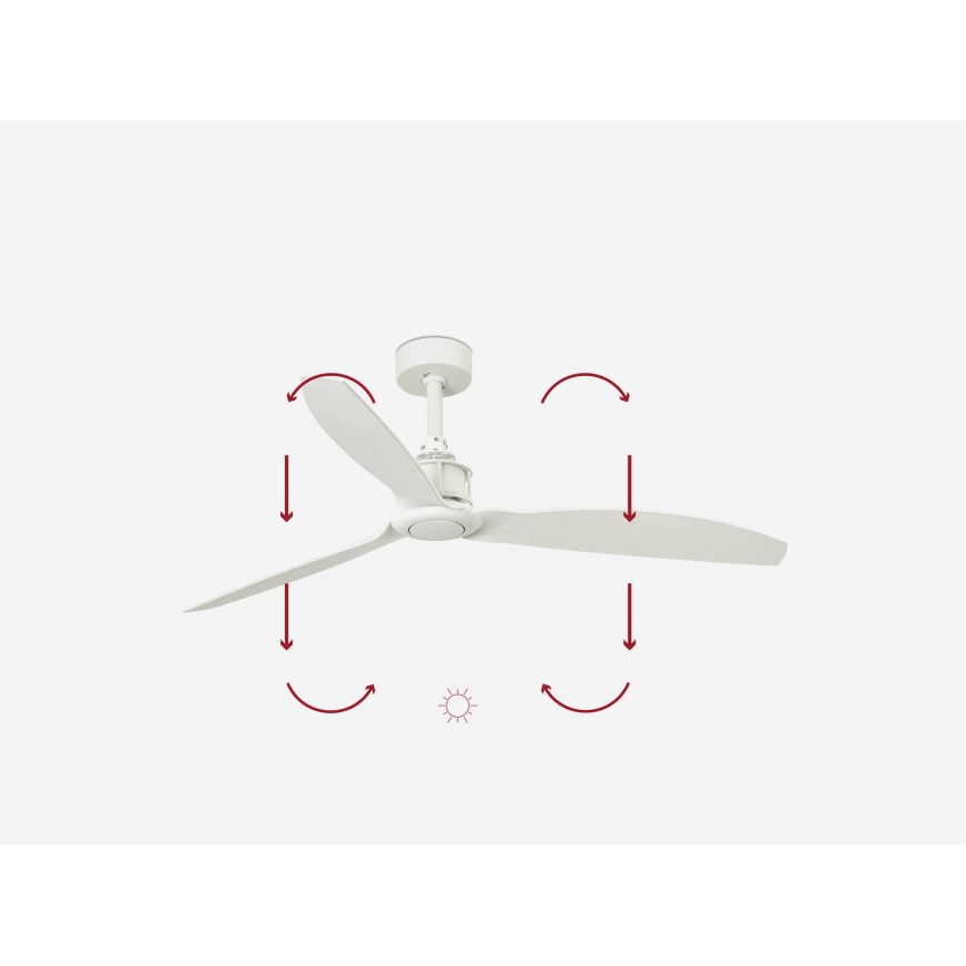 FARO 32101WP - Plafondventilator JUST FAN wit d. 128 cm SMART + afstandsbediening