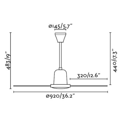 FARO 33011 - Plafondventilator MINI INDUS