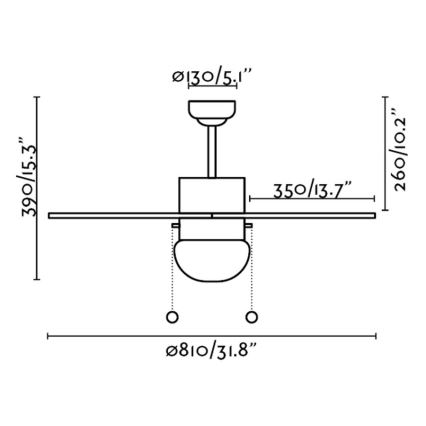 FARO 33179 - Plafondventilator PALAO 1xE14/40W/230V