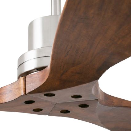 FARO 33370DC - Plafondventilator LANTAU bruin/mat chroom d. 132 cm + afstandsbediening