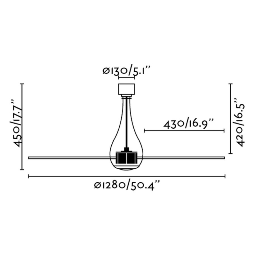 FARO 33382 - Plafondventilator MINI ETERFAN d. 128 cm + afstandsbediening
