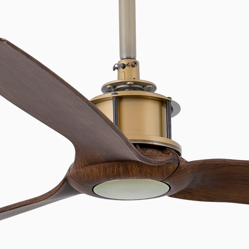 FARO 33398WT - Plafondventilator JUST FAN M Ø 128 cm bruin/messing met Wi-Fi Tuya + afstandsbediening