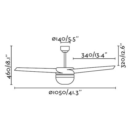 FARO 33415 - Plafondventilator EASY 2xE27/15W/230V