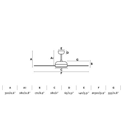 FARO 33420 - Plafondventilator NOVA wit/bruin