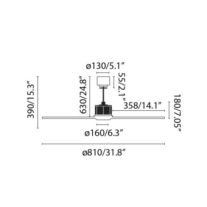 FARO 33425 - Plafondventilator JUST FAN d. 81 cm + afstandsbediening
