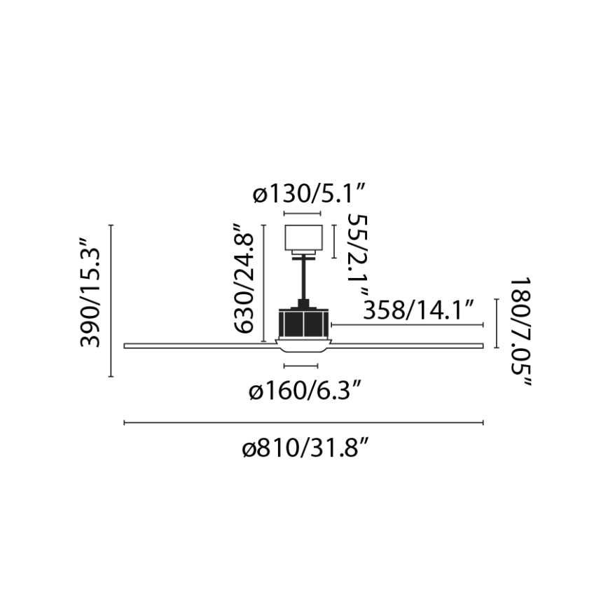 FARO 33425 - Plafondventilator JUST FAN d. 81 cm + afstandsbediening