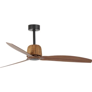 FARO 33435 - Plafondventilator WEAVER M Ø 128 cm bruin/zwart + afstandsbediening