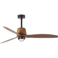 FARO 33435WT1N - dimbare LED-plafondventilator WEAVER M LED/16W/230V Ø 128 cm bruin/zwart Wi-Fi Tuya + afstandsbediening