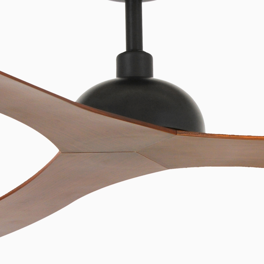 FARO 33447WT - Plafondventilator GOTLAND L bruin/zwart diameter 132 cm Wi-Fi Tuya + afstandsbediening