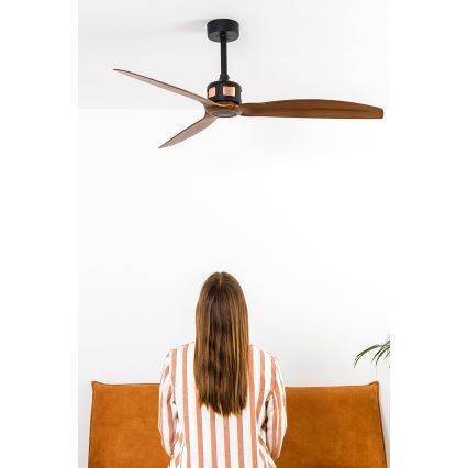 FARO 33451WT - Plafondventilator COPPER FAN M, diameter 128 cm, bruin/zwart, Wi-Fi Tuya + afstandsbediening