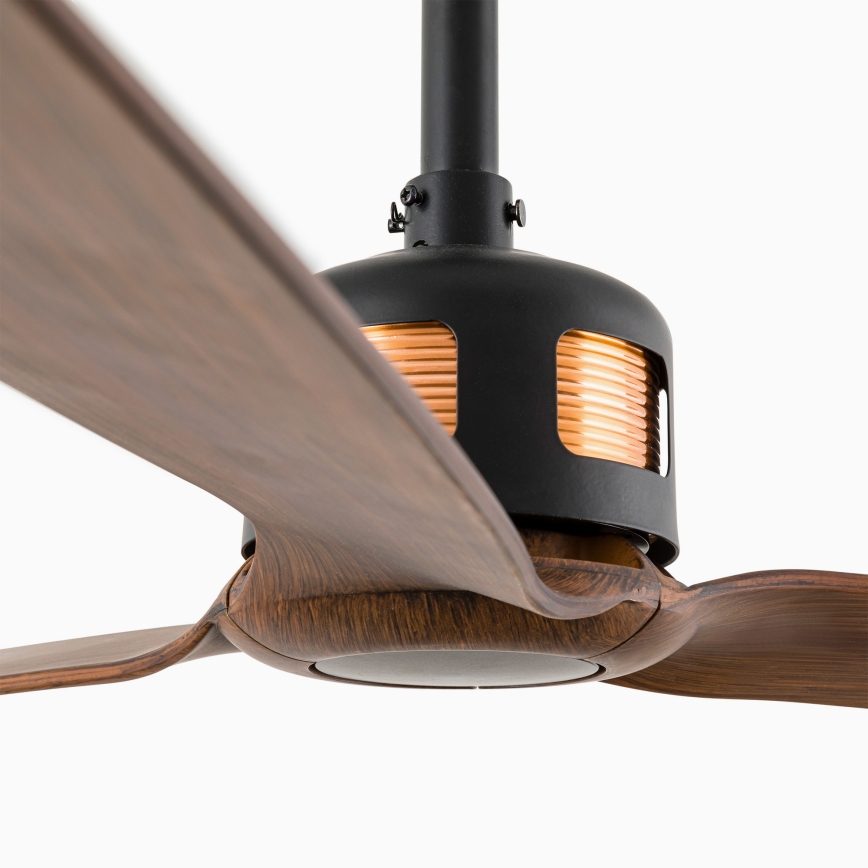 FARO 33451WT - Plafondventilator COPPER FAN M, diameter 128 cm, bruin/zwart, Wi-Fi Tuya + afstandsbediening