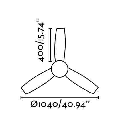 FARO 33454 - Plafondventilator MINI UFO 2xE27/15W/230V