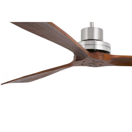 FARO 33464DC - Plafondventilator LANTAU XL bruin/mat chroom diameter 168 cm + afstandsbediening
