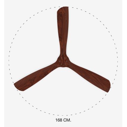 FARO 33464DC - Plafondventilator LANTAU XL bruin/mat chroom diameter 168 cm + afstandsbediening
