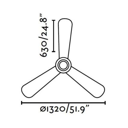 FARO 33472N - Plafondventilator NIAS mat chroom/bruin diameter 132 cm + afstandsbediening