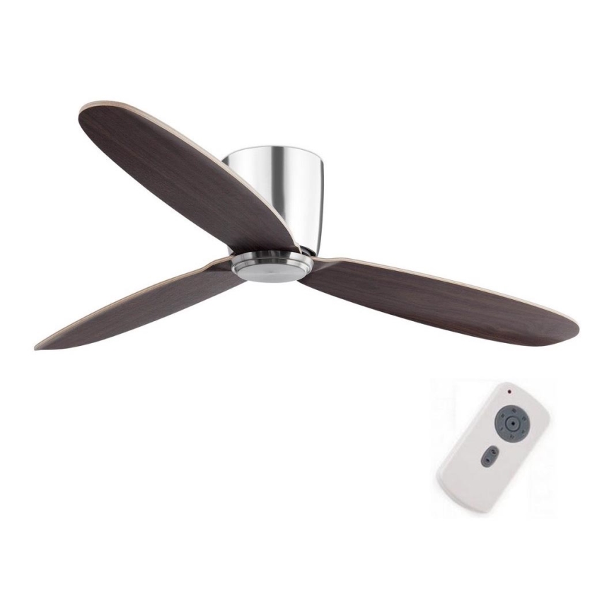 FARO 33472N - Plafondventilator NIAS mat chroom/bruin diameter 132 cm + afstandsbediening